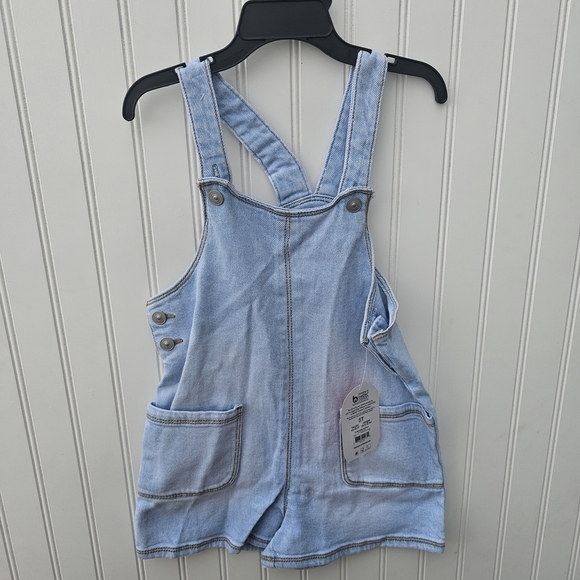 NEW Wonder Nation Light Blue Denim Kids Overalls Romper Girls 5T - Picture 2 of 3